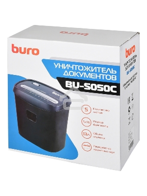 Шредер Buro Home BU-S050C (секр.P-3)/фрагменты/5лист./13лтр./пл.карты