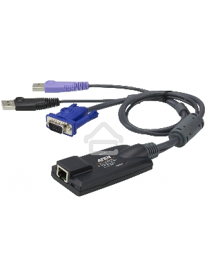 Модуль удлинителя, SVGA+KBD+MOUSE USB 2.0+AUDIO,  50 метр., для подкл. комплекта перключат. KN2124v/KN2140v/KN4124v/KN4140v, макс.разреш. 1600х1200, RJ45+HD-DB15+USB A-тип+2xMINI JACK, Female+4xMale, без Б.П.,(Virtual Media DDC2B) USB Virtual Media KVM Ad
