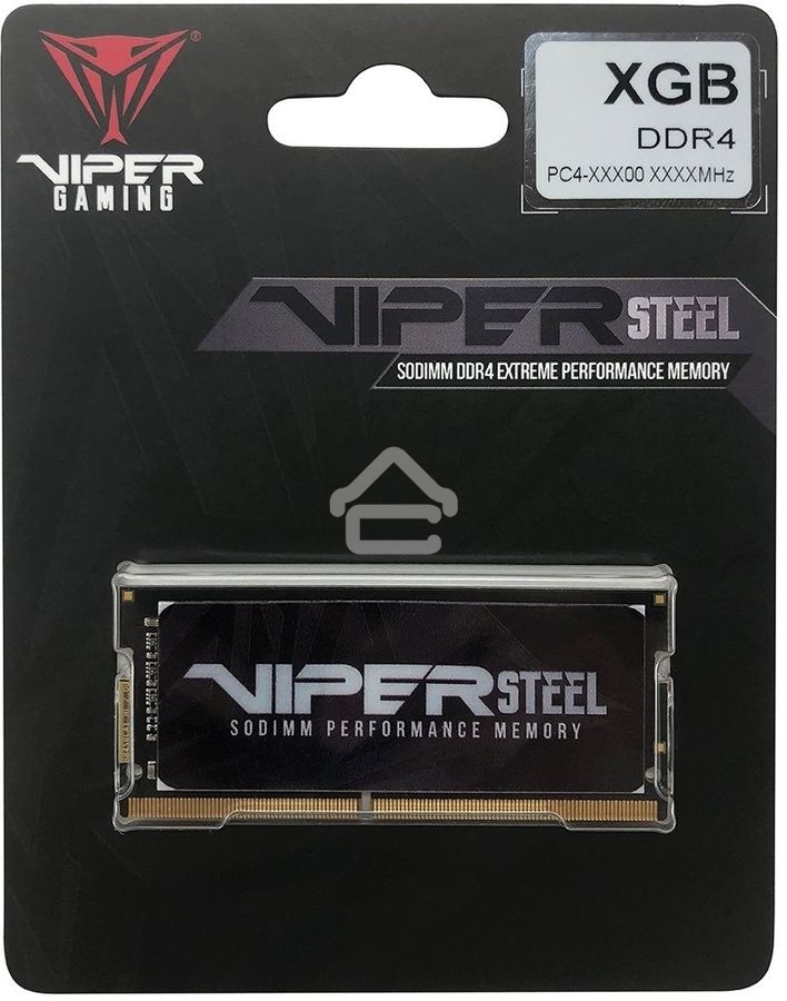 Оперативная память Patriot Viper Steel, DDR4, 8Gb (1x8Gb), 3200MHz, CL22, с радиатором, черный, SO-DIMM