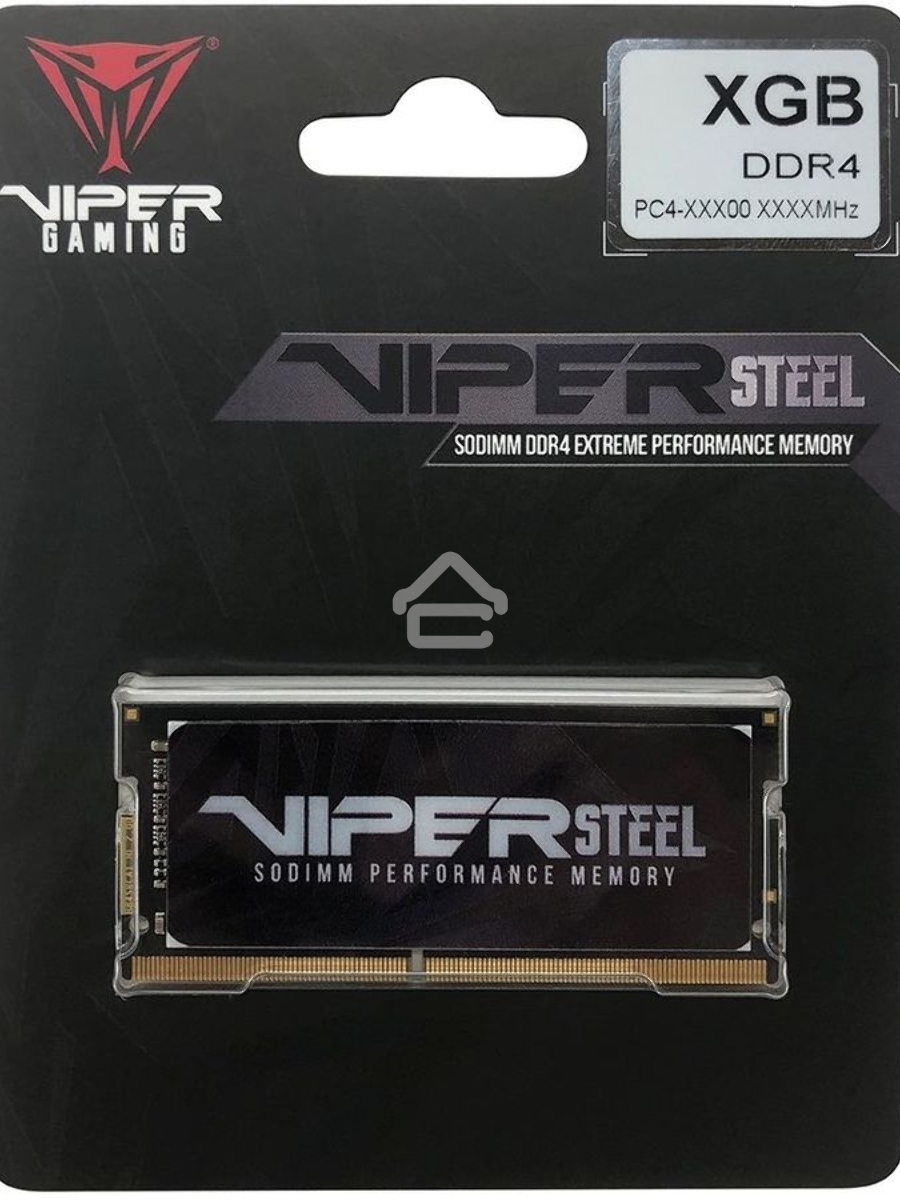 Оперативная память Patriot Viper Steel, DDR4, 8GB (1x8GB), 3200MHz, CL22, с радиатором, черный, SO-DIMM