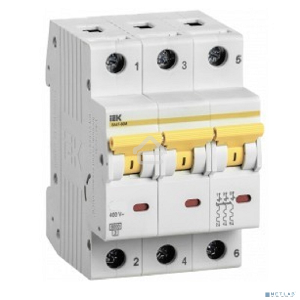 Выключатель автоматический трехполюсный ВА47-60M 3Р 32А 6кА С MVA31-3-032-C IEK