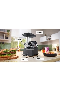 Мясорубка Bosch MFWS440B, 1900W, черный