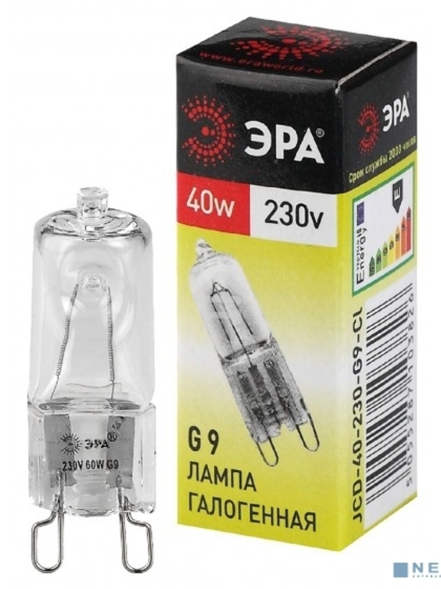 Лампа галогенная ЭРА G9-JCD-40-230V-Cl(100/1000/35000)