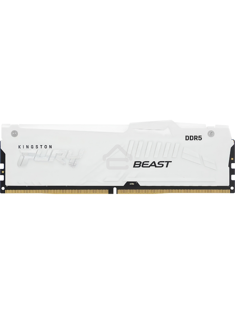 Оперативная память Kingston Fury Beast, DDR5, 32GB (1x32 GB), 6400 MHz, CL32, DIMM, радиатор, RGB, белый