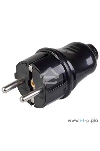 Розетка Iek ERP10-16-01-K02 РПп10-02-Ст разборная прямая с з/к 16А черная