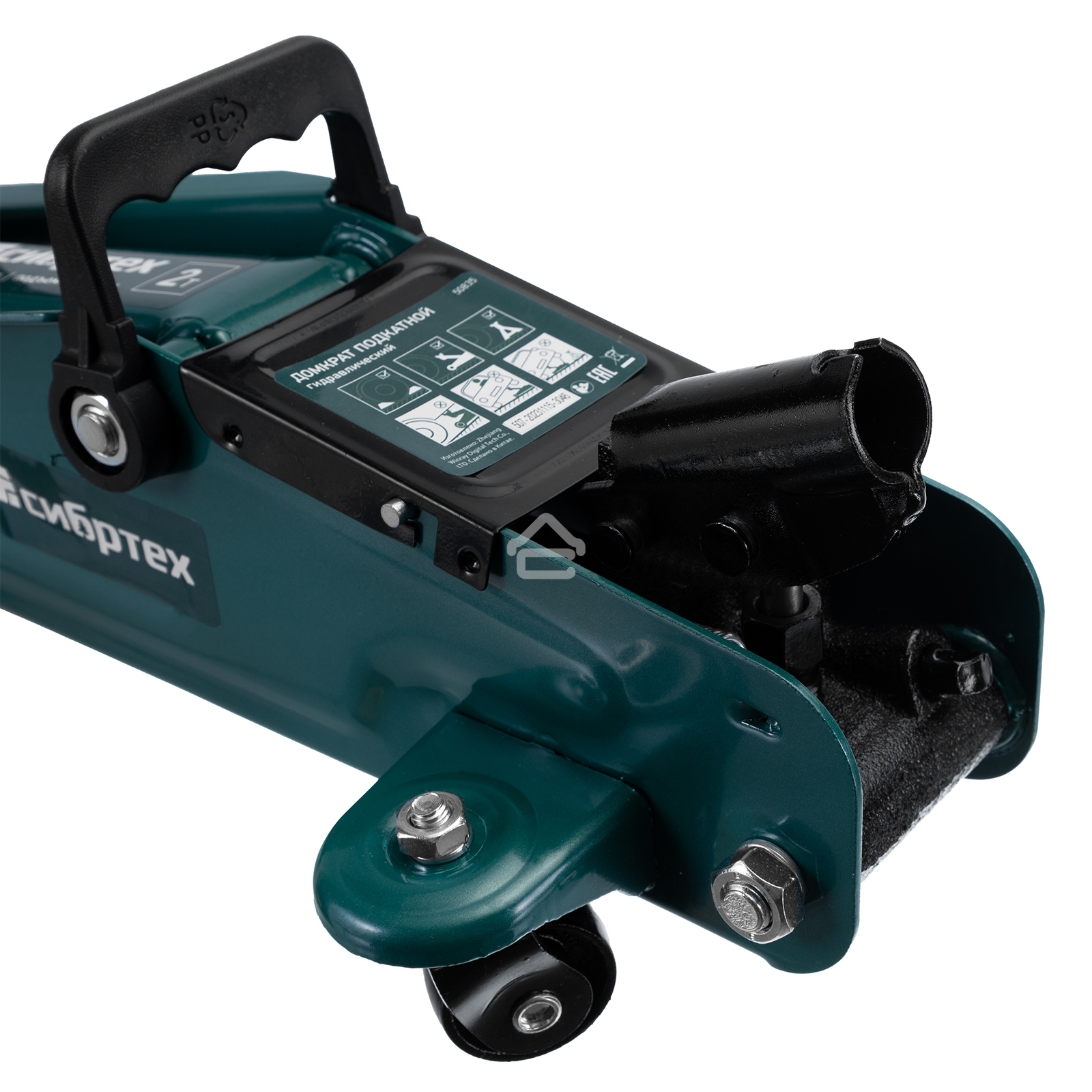 Домкрат гидравлический подкатной, Сибртех 2 т, 135-320 мм, в пластиковом кейсе