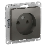 Механизм розетки 1-м СП AtlasDesign 16А IP20 без заземл. сталь SchE ATN000941