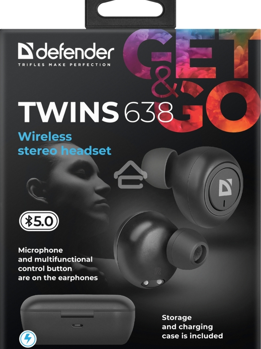 Гарнитура Defender TWINS 638 черный