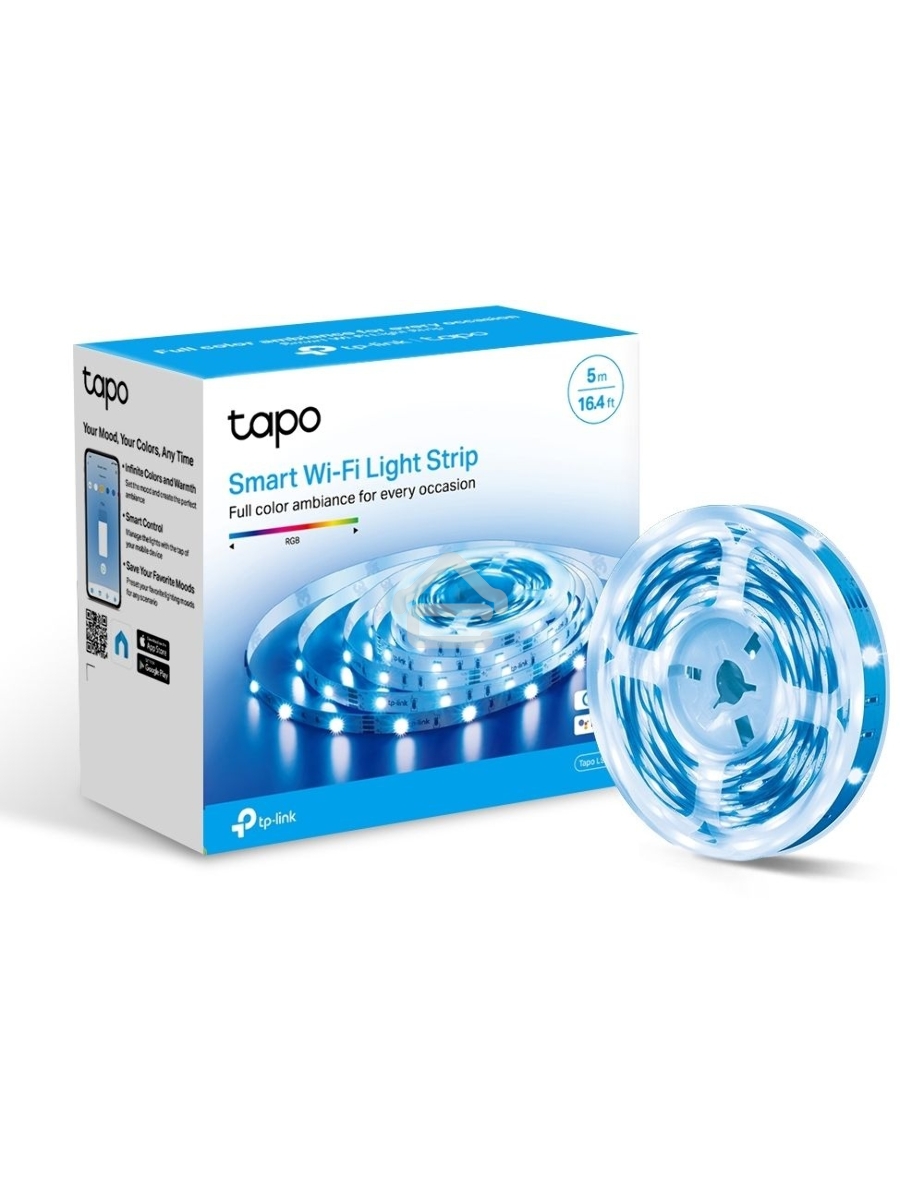 Лента светодиодная умная Wi-Fi Tapo Smart Light Strip 5m, cut to size every 10cm, one adapter, one controller