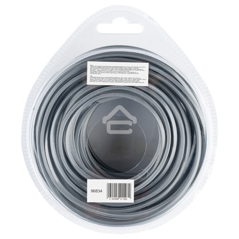 Леска для триммера Denzel армированная алюминием квадратная, 2,4мм х 15м, блистер ALUFLEX