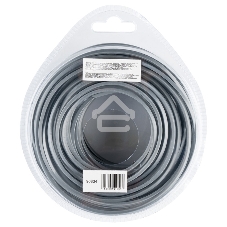 Леска для триммера армированная алюминием квадратная, 2,4мм х 15м, блистер ALUFLEX Denzel