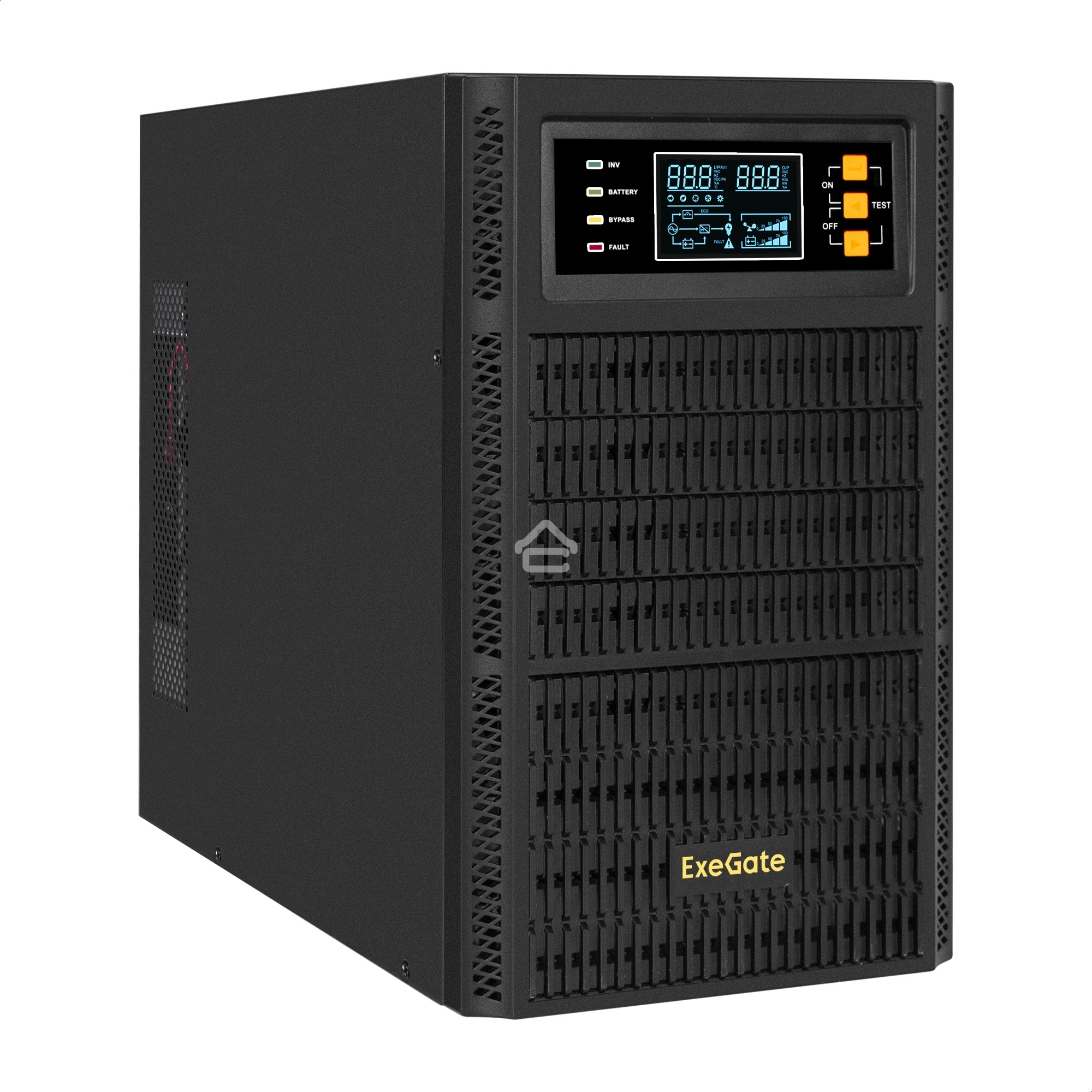 Источник бесперебойного питания On-line ExeGate PowerExpert TL-2000.72V.LCD.AVR.4SH.USB.RS232.SNMP 2000VA/2000W, On-Line, PF=1, LCD, 4*Schuko, RS232, USB, SNMP-slot, встроенные батареи 12V 7.2Ah- 6шт, возможность подключения до 4 внешних батарейных блоков