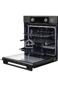 Электрический духовой шкаф Kuppersberg KSO 610 SG 60 см, 80 л, High-Tech, 10 режимов, ПАР, Soft Close, телескопические направляющие, черный/темный графит