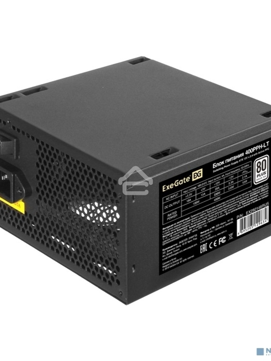 Блок питания ExeGate 400PPH-LT (EX292148RUS-OEM), 400Вт, 80 PLUS, 120мм, черный