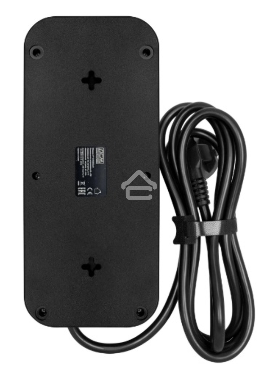 Сетевой фильтр Powercom SP-08 USB03AB 1,8 m 1.8м (8 розеток) черный (коробка)