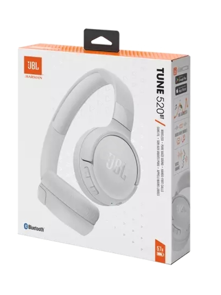 Гарнитура накладные JBL Tune 520BT белый беспроводные bluetooth оголовье