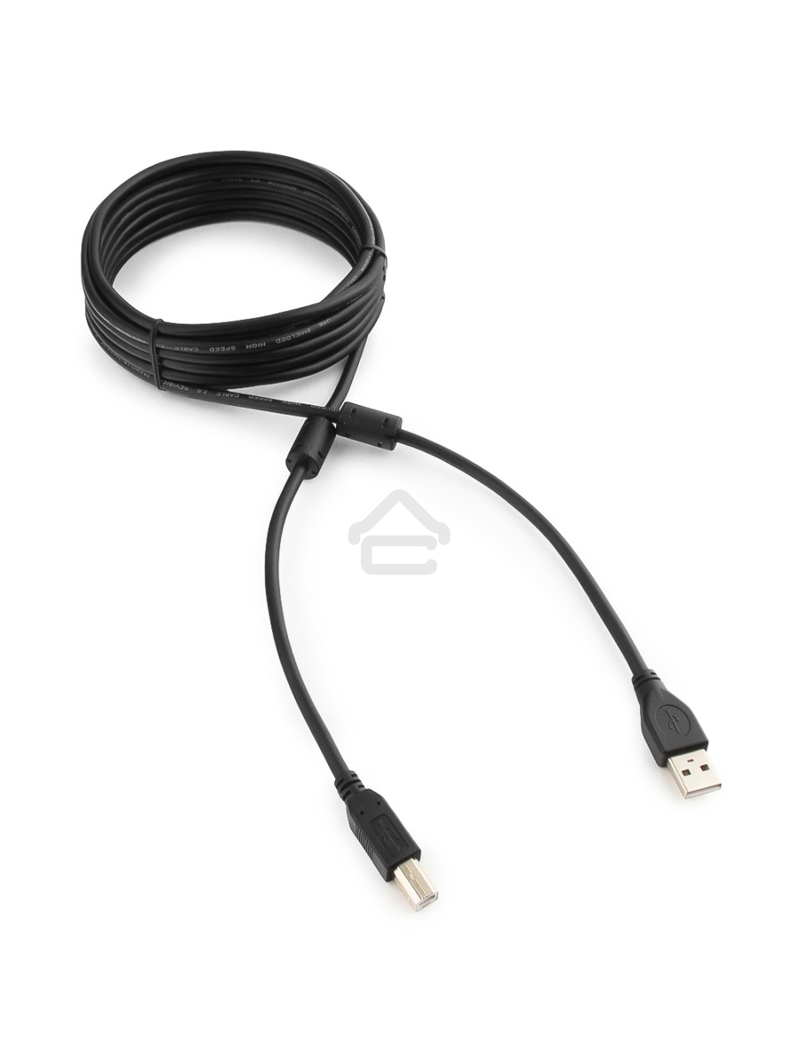 Кабель Gembird/Cablexpert CCF2-USB2-AMBM-15 USB 2.0 Pro Кабель , AM/BM, 4.5м, экран,2феррит.кольца, черный, пакет