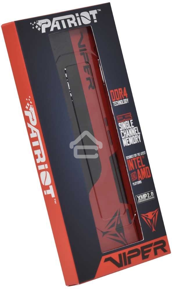 Оперативная память Patriot Viper Elite II, DDR4, 16Gb (1x16 Gb), 3200 MHz, CL18, DIMM, радиатор, красный, черный