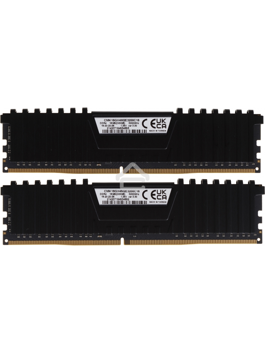 Оперативная память Corsair Vengeance LPX, DDR4, 16GB (2x8GB), 3200MHz, CL16, DIMM, с радиаторами, черный