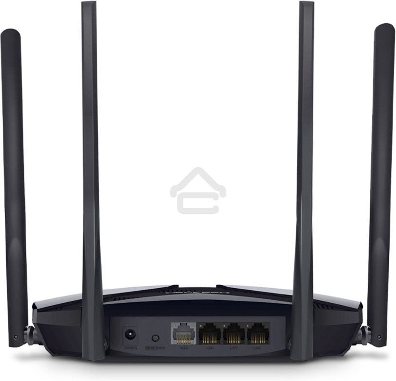 Двухдиапазонный роутер MERCUSYS AX3000 Wi-Fi 6, до 574 Мбит/с на 2,4 ГГц + до 2402 Мбит/с на 5 ГГц,4 фиксированные внешние антенны, 3 гигабитных порта LAN, 1 гигабитный порт WAN