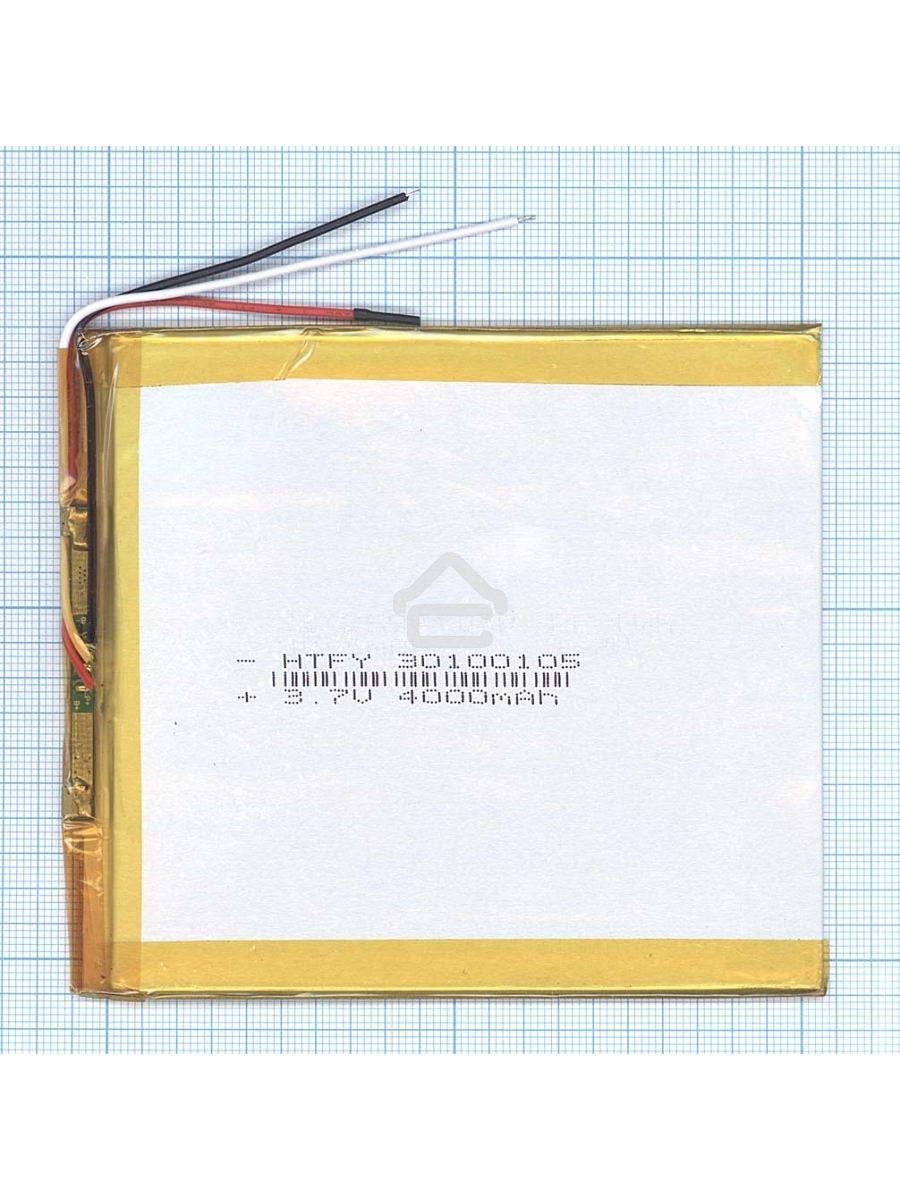Аккумулятор Li-Pol (батарея) 3*100*105мм 3pin 3.7V/4000mAh