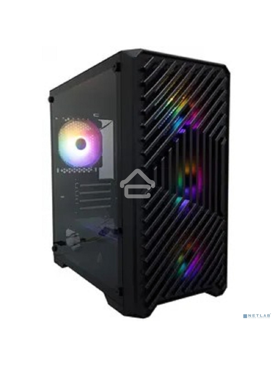 Компьютерный корпус 1STPLAYER TRILOBITE T5 Black / mATX, TG / 4x120mm LED fans inc. / T5-BK-4F1