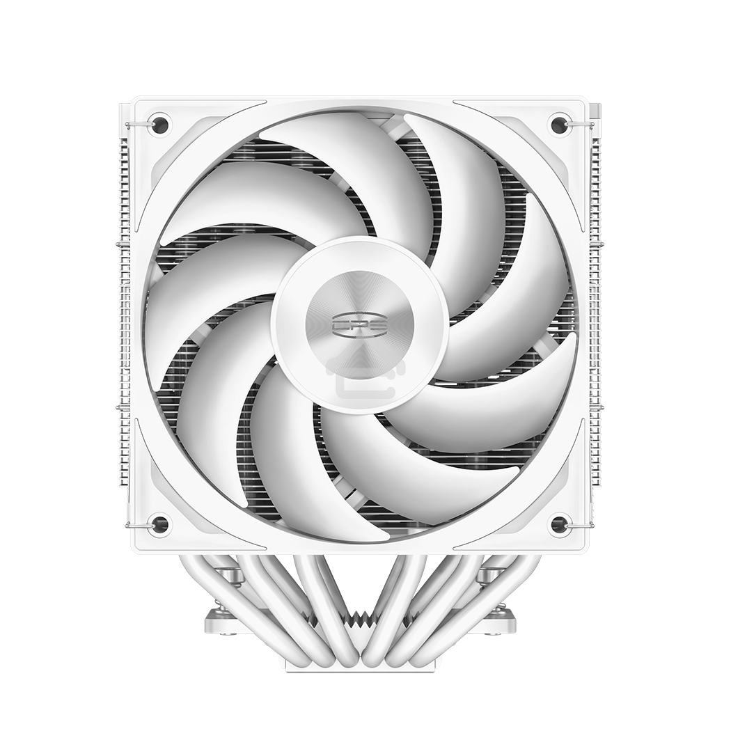 Кулер для процессора PCCooler RZ620 WH (260W, 4-pin PWM, 158мм, Al/Cu, 6x6мм, 2x120мм, 86.73CFM, 32dBA, 1800RPM, S: 1851/1700/1200/115X, AM5/AM4, белый)