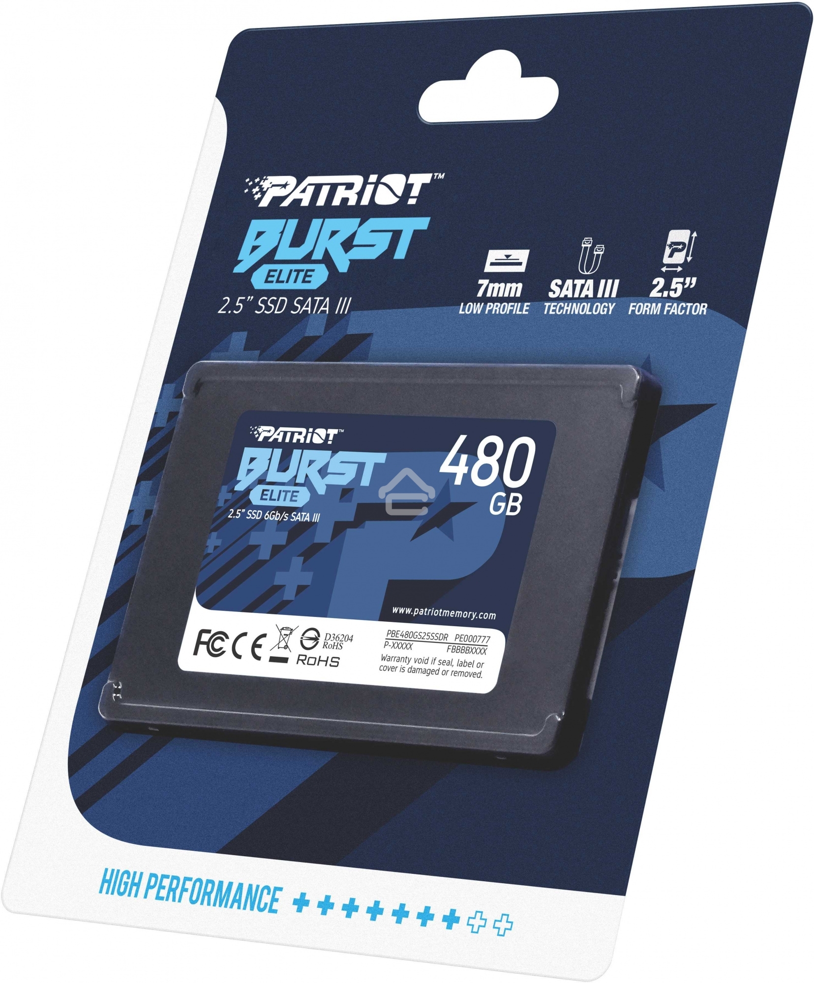 Накопитель SSD Patriot Burst Elite, 480Gb, SATA, 2.5
