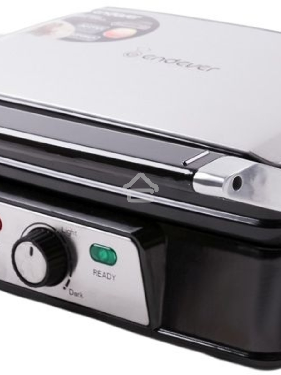 Электрический пресс-гриль Endever Grillmaster 220, серебристый/черный
