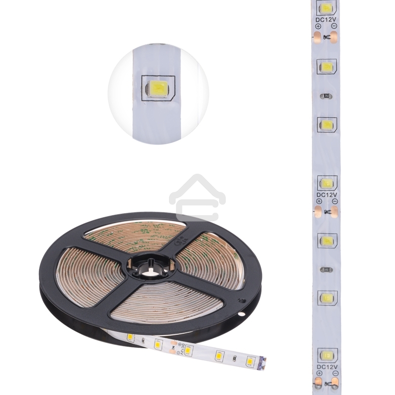 Лента светодиодная 5 м 12 В 2835 2700 К IP65 60 LED/м для БП с клеммами LAMPER
