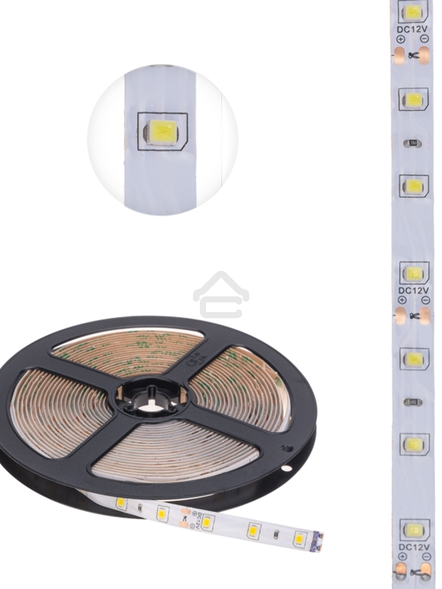 Лента LED 5 м 12 В 2835 2700 К IP65 60 LED/м для БП с клеммами LAMPER