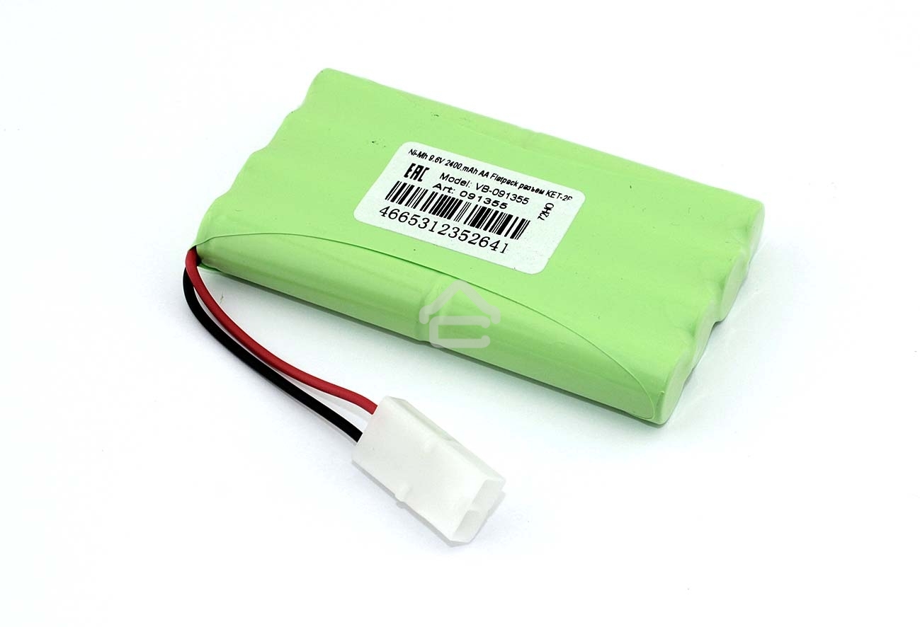 Аккумулятор Ni-Mh 9.6V 2400 mAh AA Flatpack разъем KET-2P