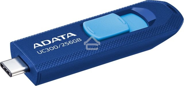 Флешка USB ADATA UC300 (ACHO-UC300-256G-RNB/BU), 256Gb, USB 3.2 Gen1, R/W 100/30, синий/голубой