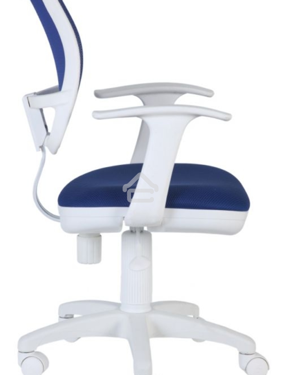 Кресло компьютерное Бюрократ CH-W797/BL/TW-10 TW-10 синий, спинка сетка, сиденье синий, колеса белый/синий, пластик белый