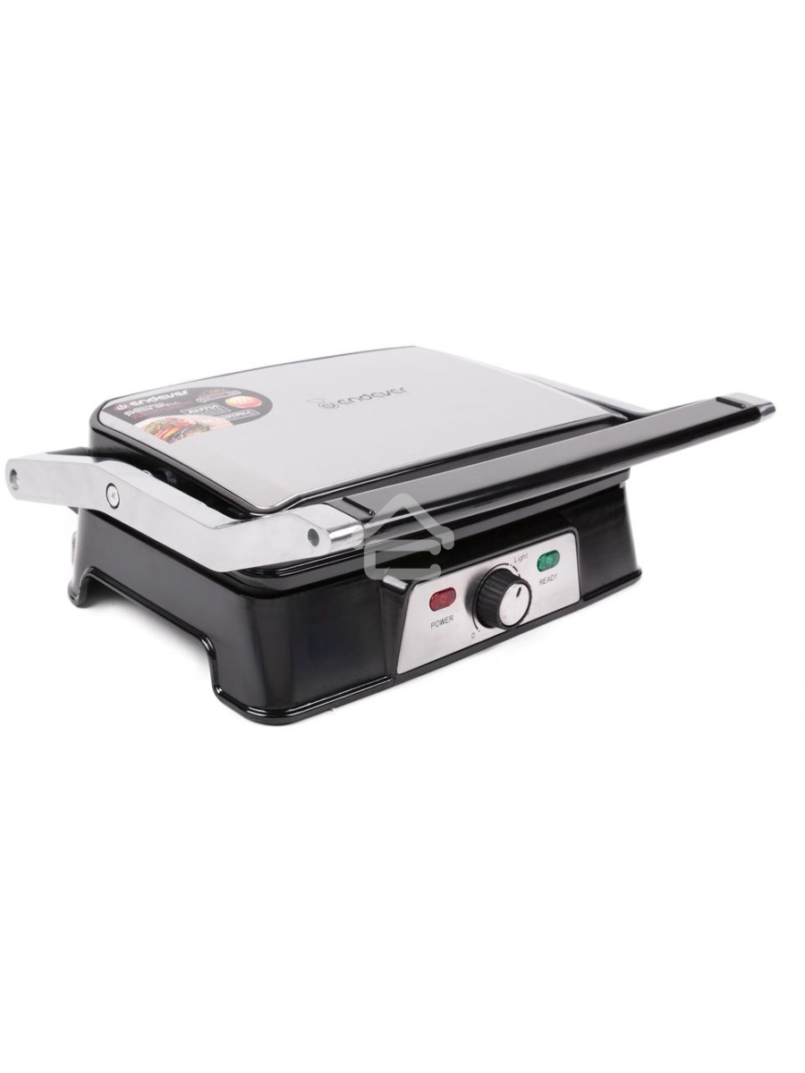 Электрический пресс-гриль Endever Grillmaster 220, серебристый/черный