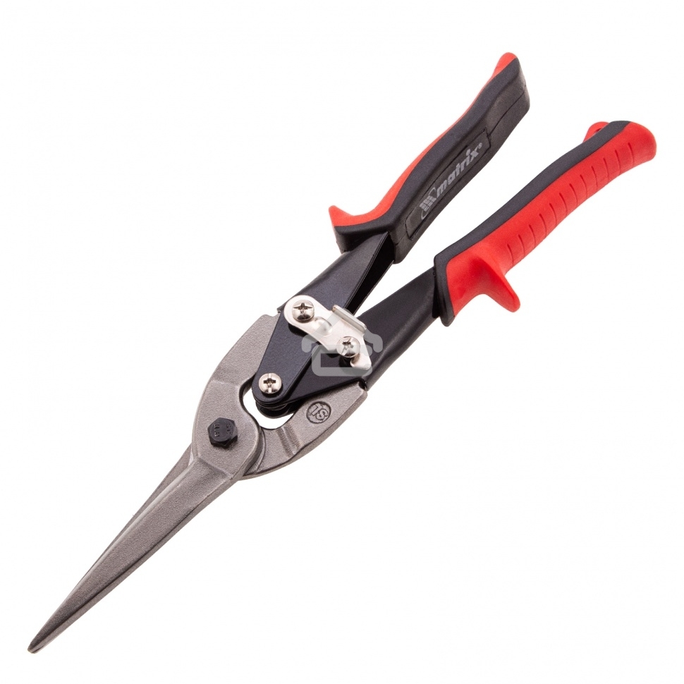 Ножницы по металлу Matrix, удлиненные, 285 мм, пряморежущие, обрезиненные рукоятки