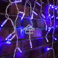 Гирлянда Neon-night Айсикл (бахрома) светодиодный, 2,4х0,6м, эффект мерцания, белый провод, 230 В, диоды СИНИЕ, 88 LED