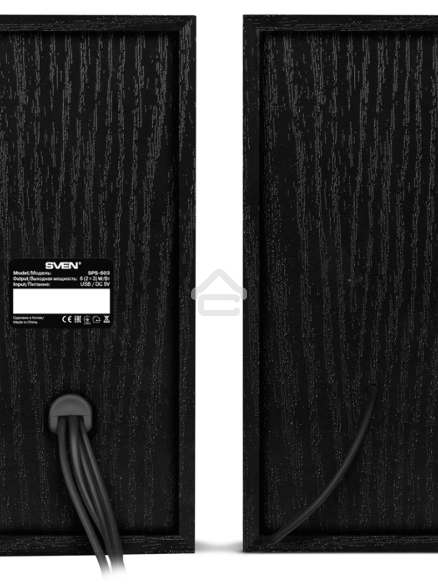 Колонки Sven SPS-603 черный {USB-порт ПК, ноутбука или адаптер 5V DC}