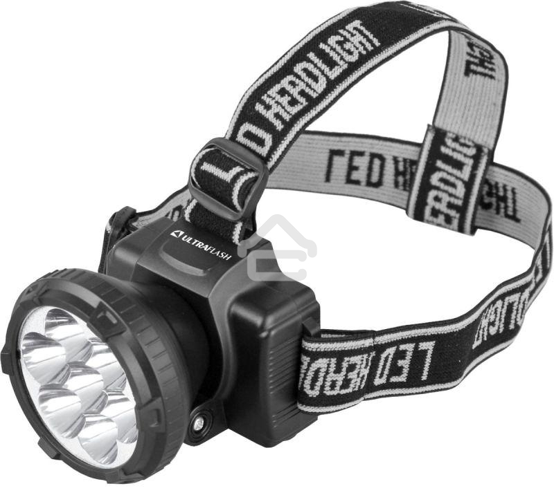 Фонарь ULTRAFLASH LED5362налобн аккум 220в черный 7led 2 реж пласт бокс