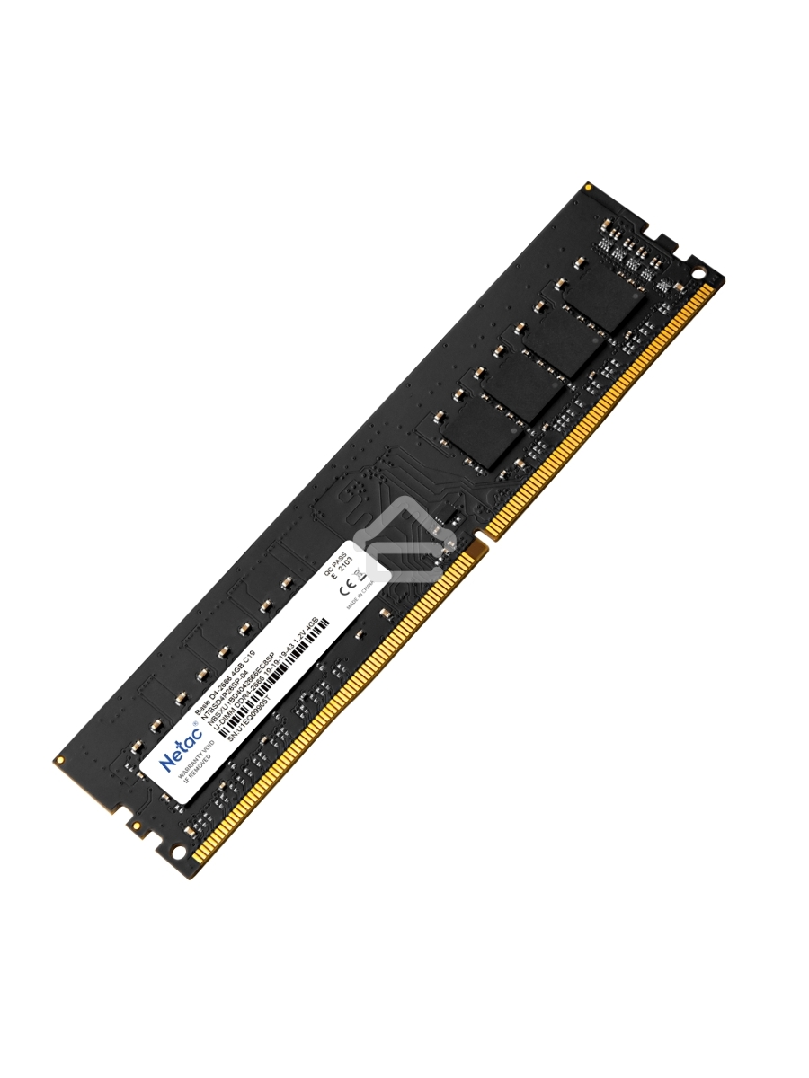 Оперативная память NETAC Basic, DDR4, 4GB (1x4GB), 2666MHz, CL19, DIMM