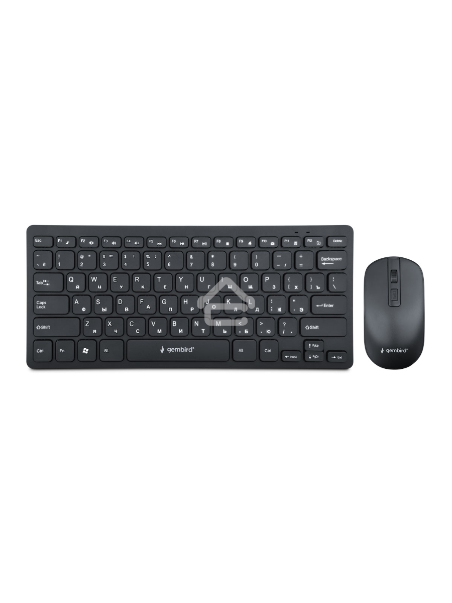 Комплект клавиатура+мышь беспроводные Gembird KBS-9100, 2.4ГГц, чёрн, 84кл, 1600 DPI, бат. в компл.