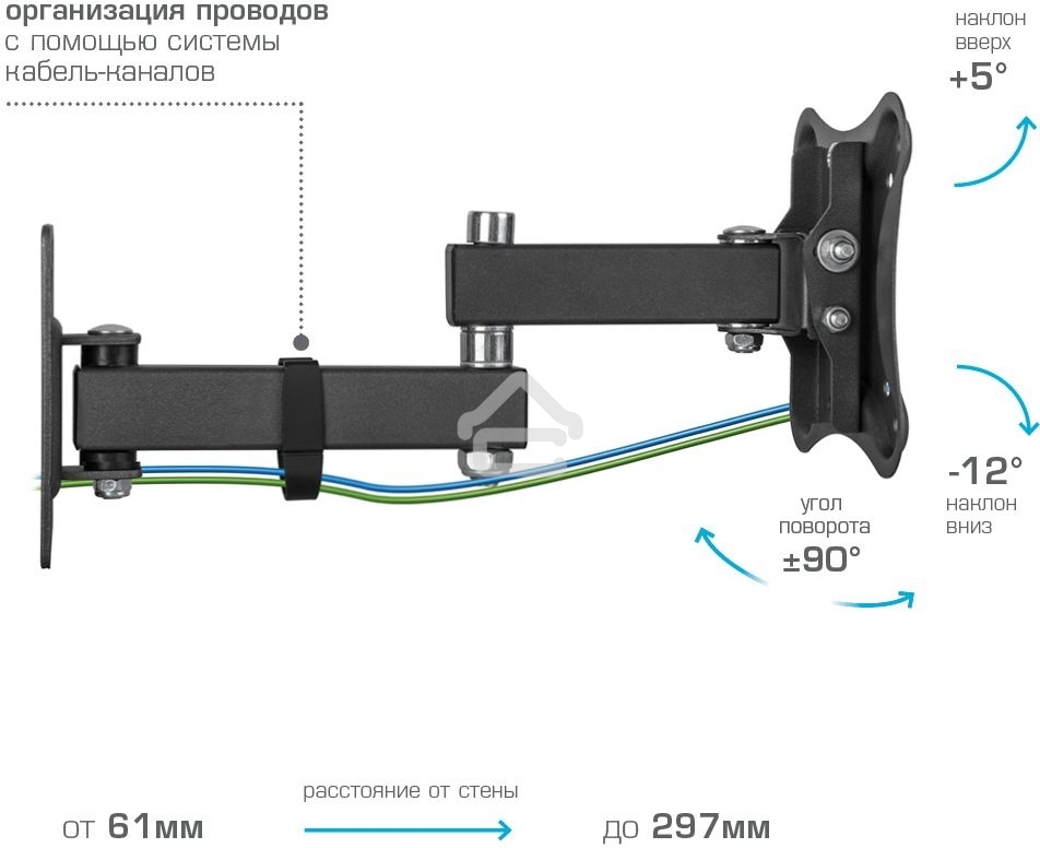 Кронштейн для телевизора Kromax CORBEL-3 черный, 10