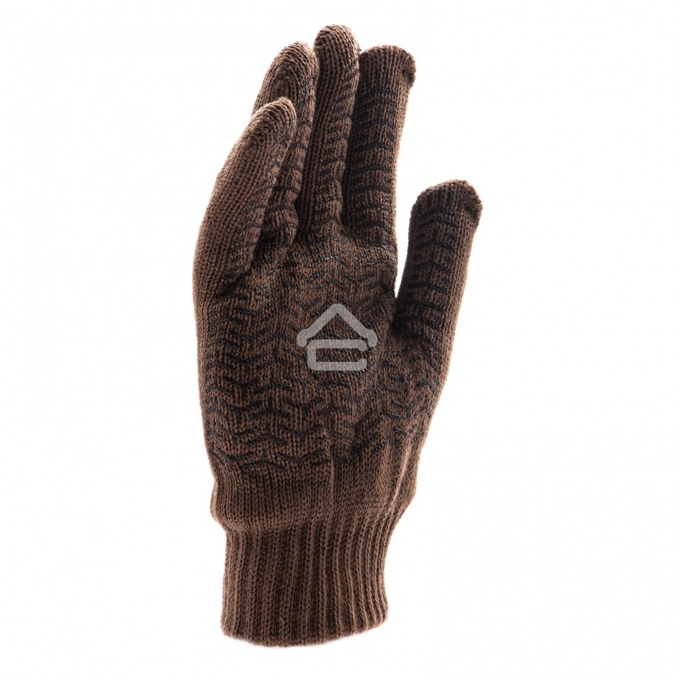 Перчатки трикотажные Сибртех двойные, полушерстяные, с ПВХ покрытием