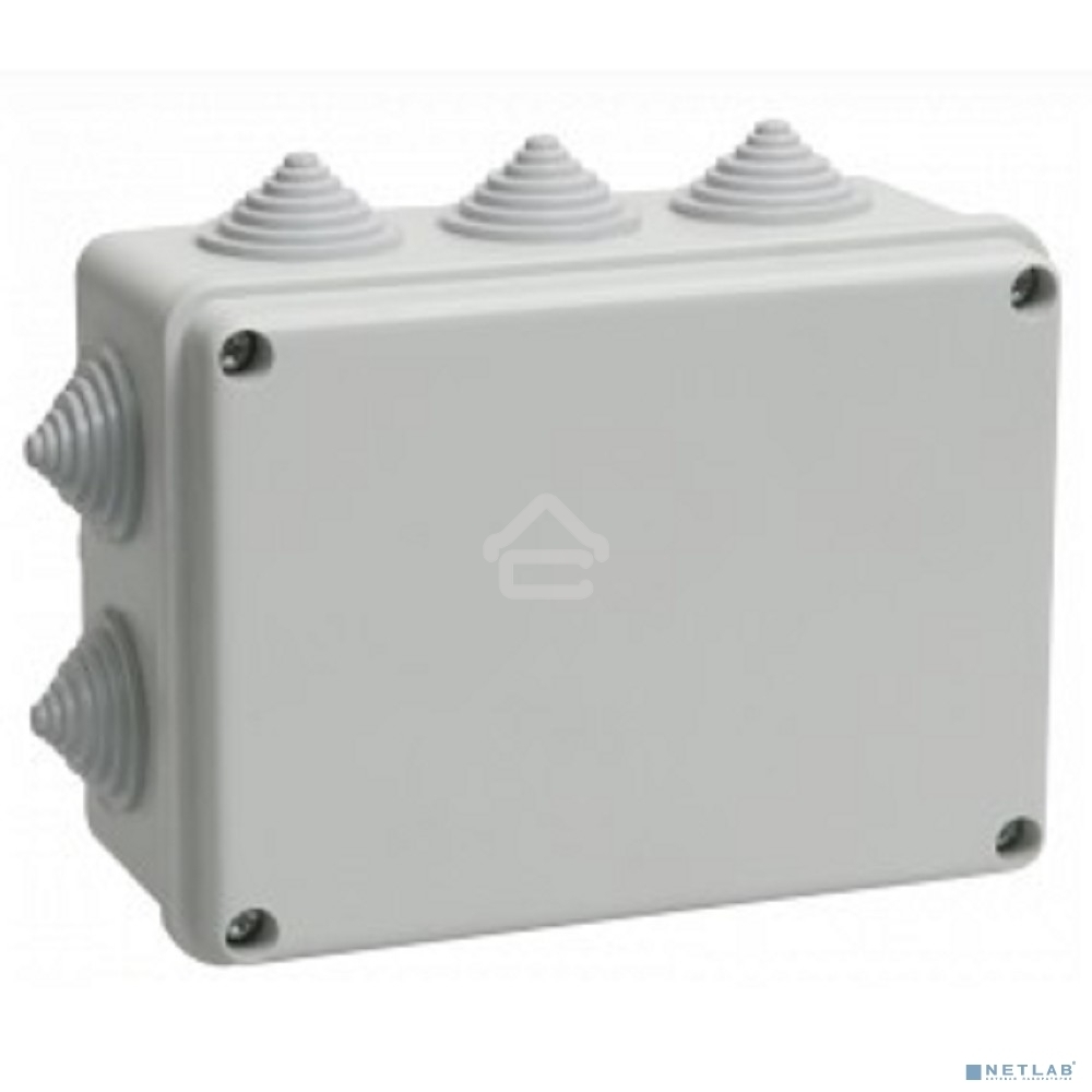 Коробка КМ41242 распаячная Iek UKO10-150-110-070-K41-55 для о/п 150х110х70 мм IP55 (RAL7035, 10 гермовводов)