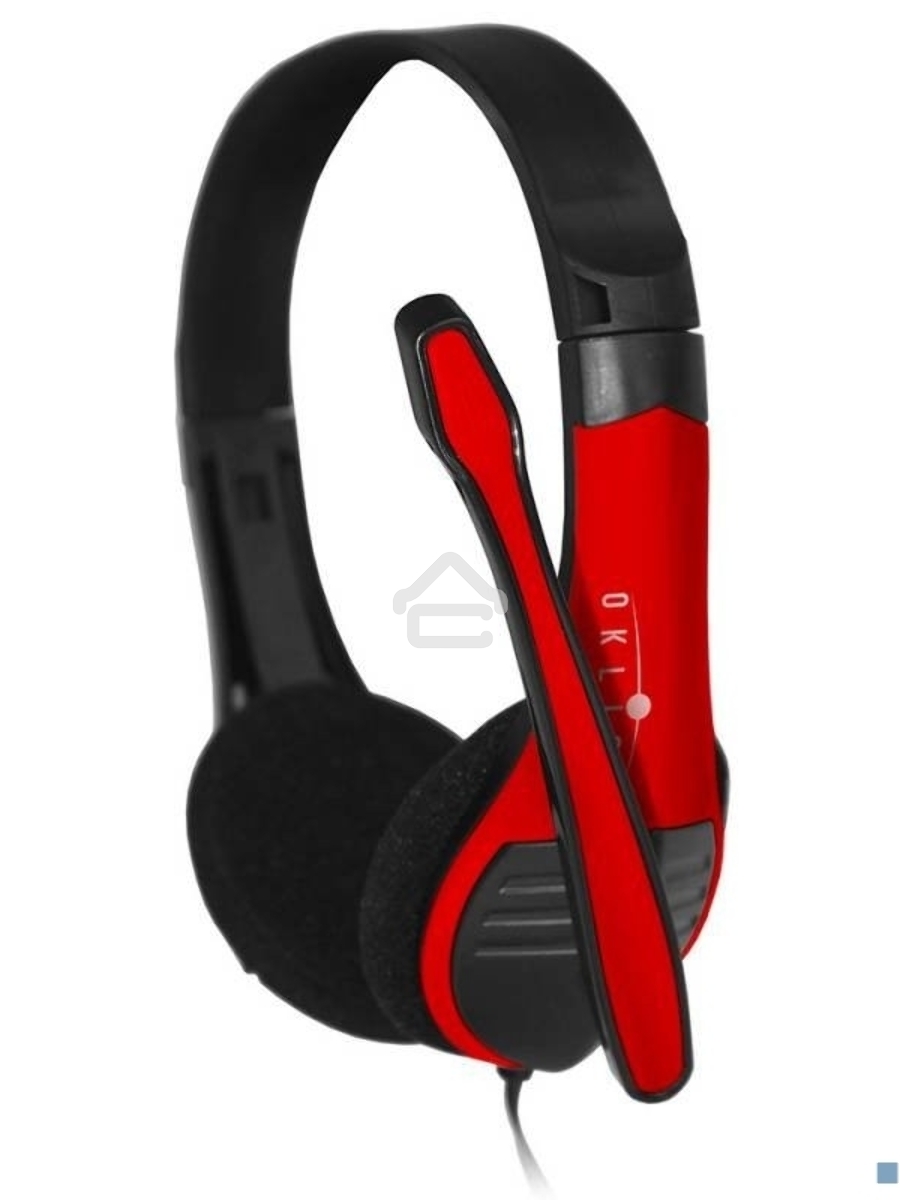 Наушники с микрофоном Oklick HS-M150 черный/красный 2.2м накладные (NO-003N)