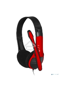 Наушники с микрофоном Oklick HS-M150 черный/красный 2.2м накладные (NO-003N)