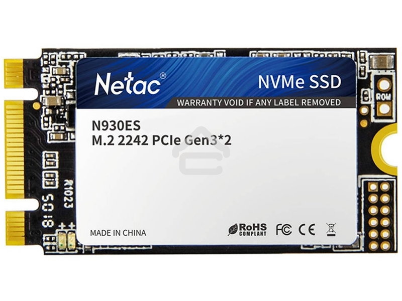 Накопитель SSD Netac N930ES, 512Gb, PCIe 3.1 x2, M.2 2242, NVMe, R/W 1650/1500