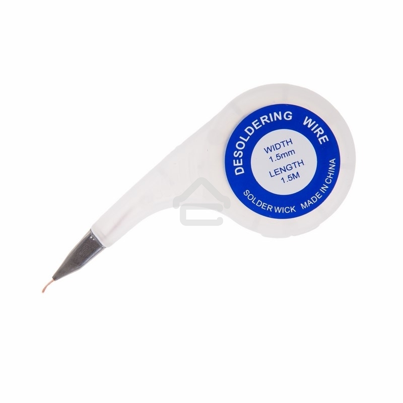 Оплетка для удаления припоя Rexant, медная, 2.5 мм x 1.5 м, диспенсер