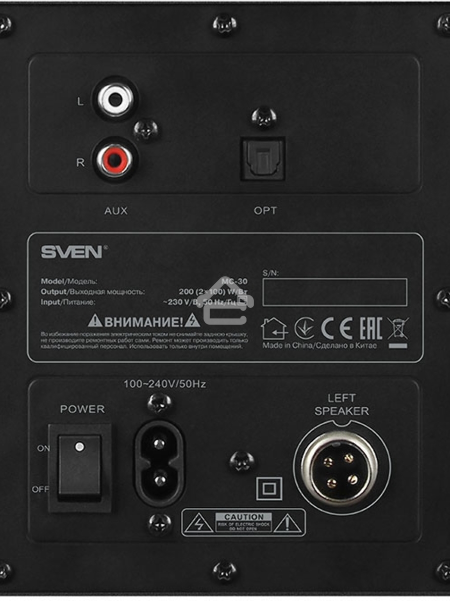 Колонки SVEN АС MC-30, черный (200 Вт, Bluetooth, пульт, Optical)