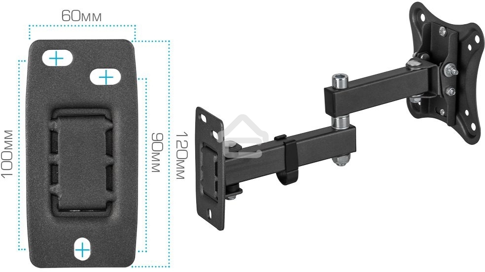 Кронштейн для телевизора Kromax CORBEL-3 черный, 10